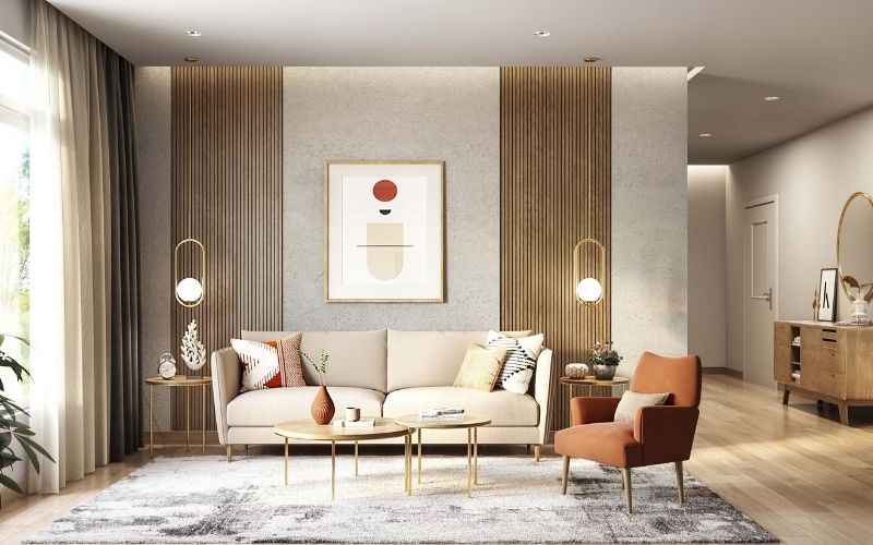 Trần phẳng phòng khách nhà phố, kết hợp hệ thống đèn led hiện đại Trần phẳng phòng khách nhà phố, kết hợp hệ thống đèn led hiện đại