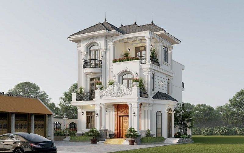 Màu trắng sứ cho ngoại thất biệt thự Màu trắng sứ cho ngoại thất biệt thự