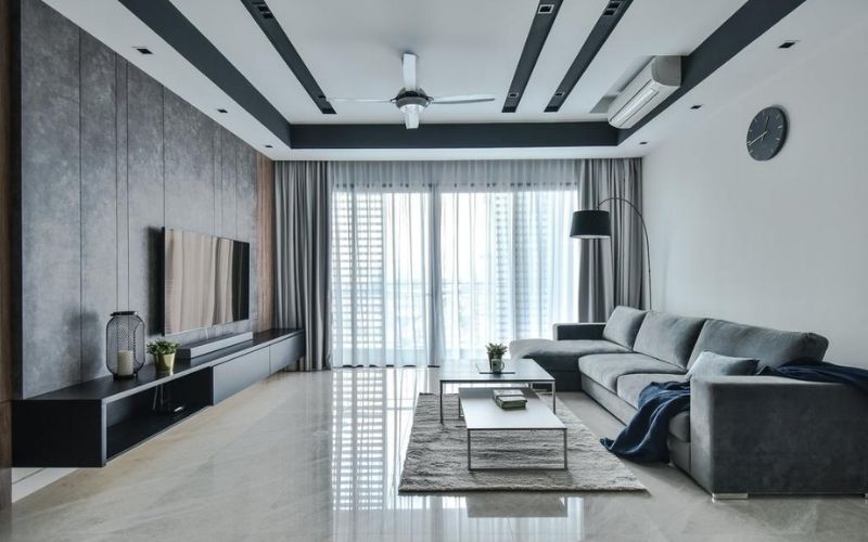 Lưu ý đến cách phối màu trần thạch cao cho phòng khách Lưu ý đến cách phối màu trần thạch cao cho phòng khách