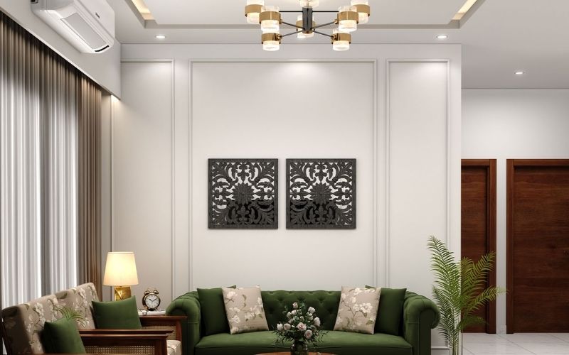 Trần giật cấp hở tinh tế cho phòng khách chung cư theo phong cách Scandinavian Trần giật cấp hở tinh tế cho phòng khách chung cư theo phong cách Scandinavian