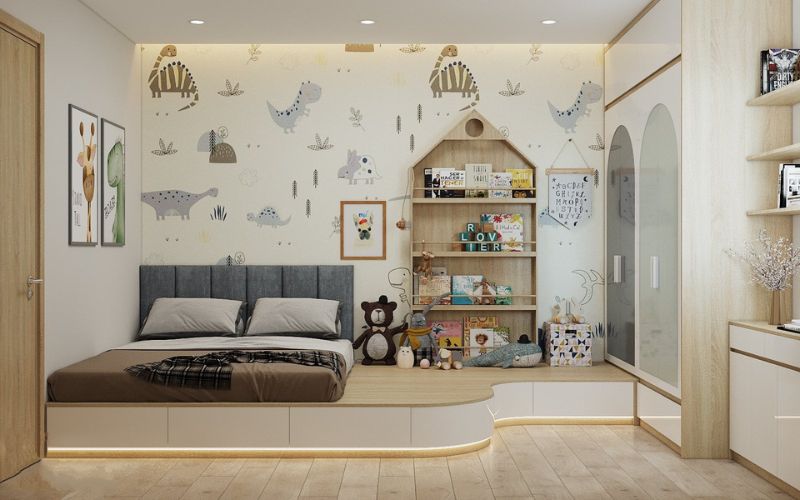 Mẫu sơn phòng ngủ cho bé trai thích khủng long Mẫu sơn phòng ngủ cho bé trai thích khủng long