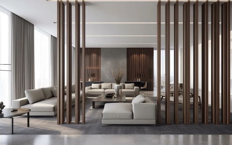 Vách ngăn phòng khách bằng gỗ tự nhiên cho không gian thêm sang trọng Vách ngăn phòng khách bằng gỗ tự nhiên cho không gian thêm sang trọng