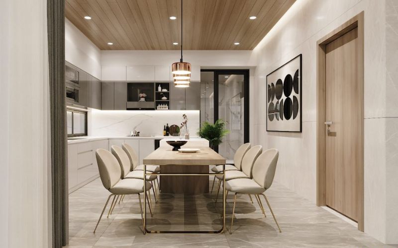 Ánh sáng đầy đủ giúp không gian phòng bếp thoáng đãng Ánh sáng đầy đủ giúp không gian phòng bếp thoáng đãng