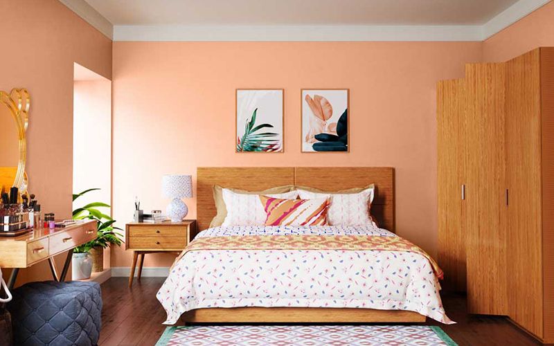 Không gian phòng ngủ năng động khi sơn màu cam đào cho bé gái Không gian phòng ngủ năng động khi sơn màu cam đào cho bé gái