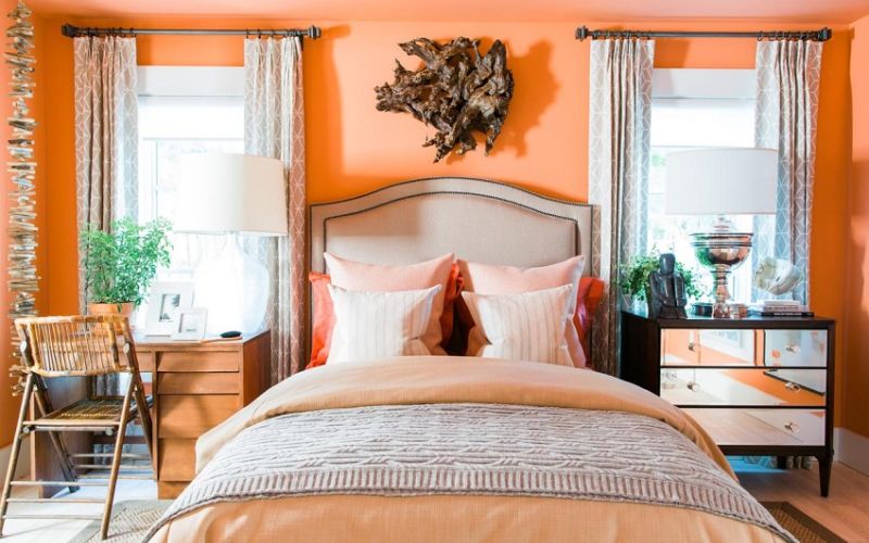 Mẫu phòng ngủ sơn màu cam dành cho con gái 18 tuổi Mẫu phòng ngủ sơn màu cam dành cho con gái 18 tuổi