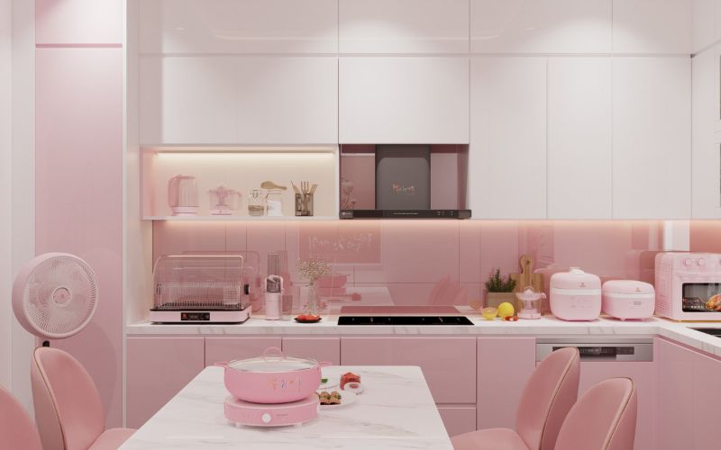 Người mệnh Thủy nên tránh sơn phòng bếp màu hồng Người mệnh Thủy nên tránh sơn phòng bếp màu hồng