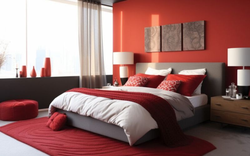 Mẫu sơn phòng ngủ màu đỏ vừa quyền quý vừa hài hòa Mẫu sơn phòng ngủ màu đỏ vừa quyền quý vừa hài hòa