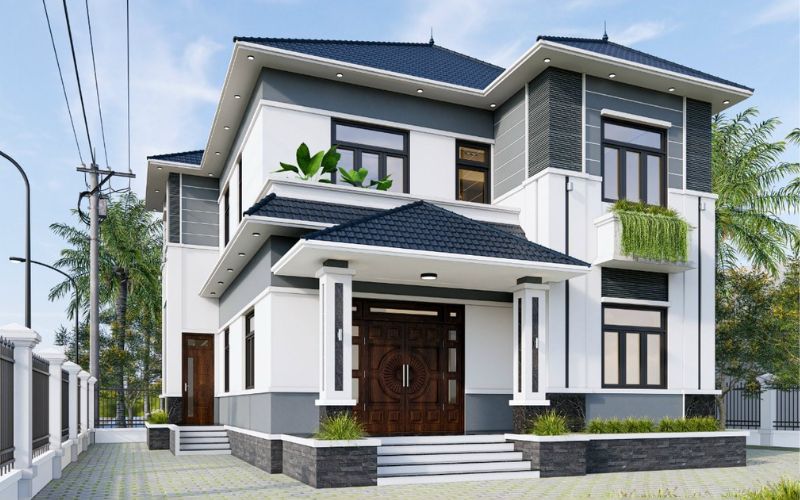 Ngôi nhà tươi tắn sau khi sơn màu trắng Ngôi nhà trở nên sang trọng sau khi sơn màu trắng