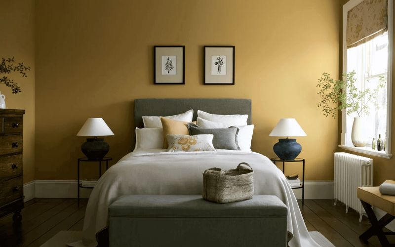 Phòng ngủ màu vàng đất giúp gia chủ mệnh Thổ thu hút tiền tài Phòng ngủ màu vàng đất giúp gia chủ mệnh Thổ thu hút tiền tài