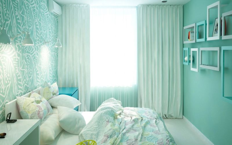 Mẫu phòng ngủ sơn màu xanh cho bé gái yêu thiên nhiên Mẫu phòng ngủ sơn màu xanh cho bé gái yêu thiên nhiên