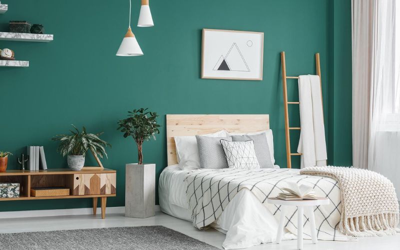 Phòng ngủ sơn màu xanh lá mang lại năng lượng tích cực cho bé gái Phòng ngủ sơn màu xanh lá mang lại năng lượng tích cực cho bé gái