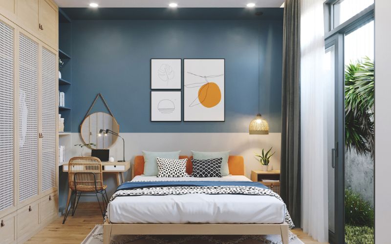 Sơn màu xanh lam phòng ngủ cản trở vận khí người mệnh Hỏa Sơn màu xanh lam phòng ngủ cản trở vận khí người mệnh Hỏa