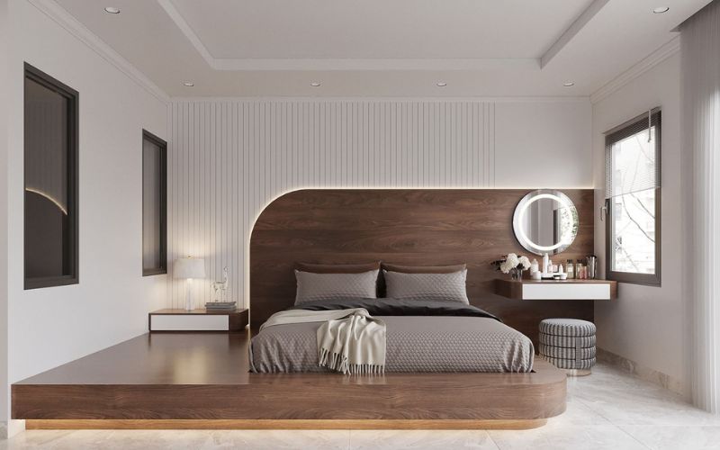 Nội thất gỗ là lựa chọn hợp lí cho phòng ngủ sơn màu trắng Nội thất gỗ là lựa chọn hợp lí cho phòng ngủ sơn màu trắng