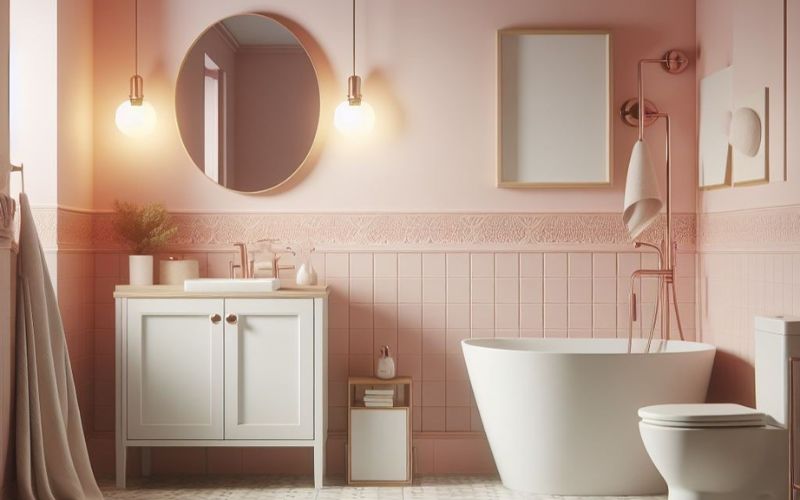 Mệnh Hỏa hợp với phòng tắm màu hồng nhẹ nhàng Mệnh Hỏa hợp với phòng tắm màu hồng nhẹ nhàng