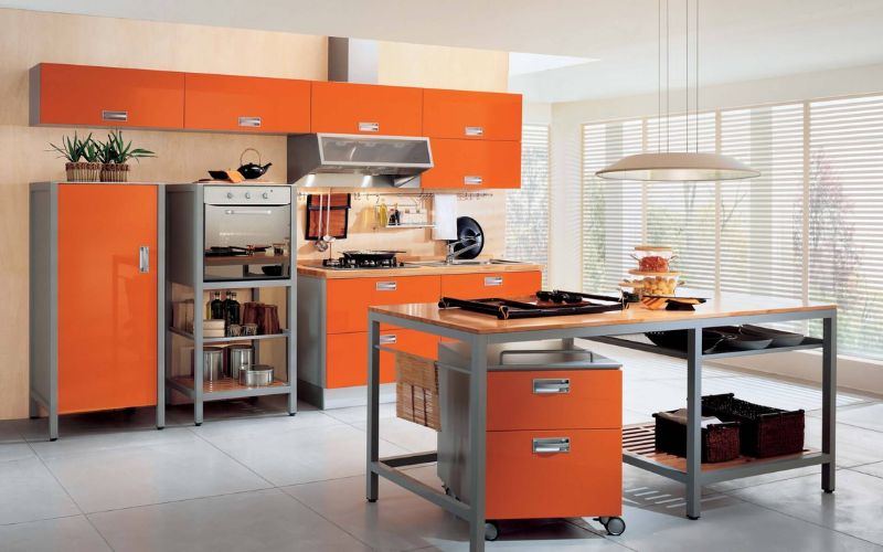 Nhà bếp ấm áp hơn khi sơn màu cam Màu sơn nhà bếp ấm áp hơn khi sử dụng màu cam