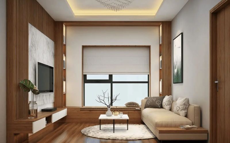Mẫu phòng khách màu trắng kem sữa dành cho gia chủ mệnh Thổ Mẫu phòng khách màu trắng kem sữa dành cho gia chủ mệnh Thổ