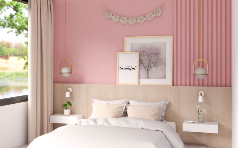 Phòng ngủ màu hồng dành cho con gái mệnh Hỏa Phòng ngủ màu hồng dành cho con gái mệnh Hỏa