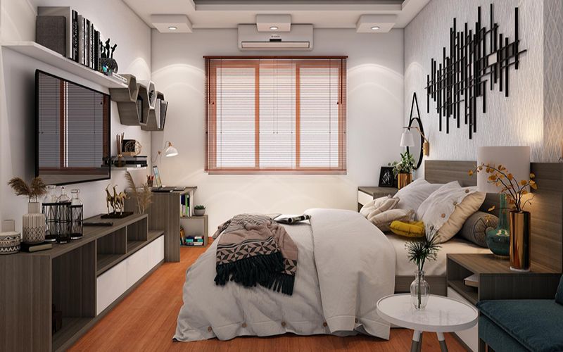 Tăng sự hiện đại cho phòng ngủ khi sử dụng đèn màu vàng tường màu trắng kem sữa Tăng sự hiện đại cho phòng ngủ khi sử dụng đèn màu vàng tường màu trắng kem sữa