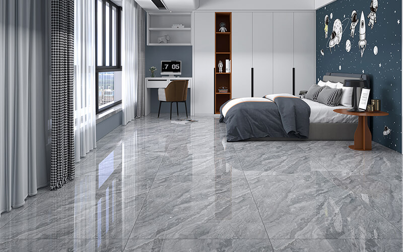 Thi công lát gạch nền phòng ngủ sang trọng