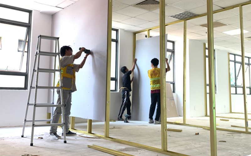 Quy trình thi công vách thạch cao đúng kỹ thuật
