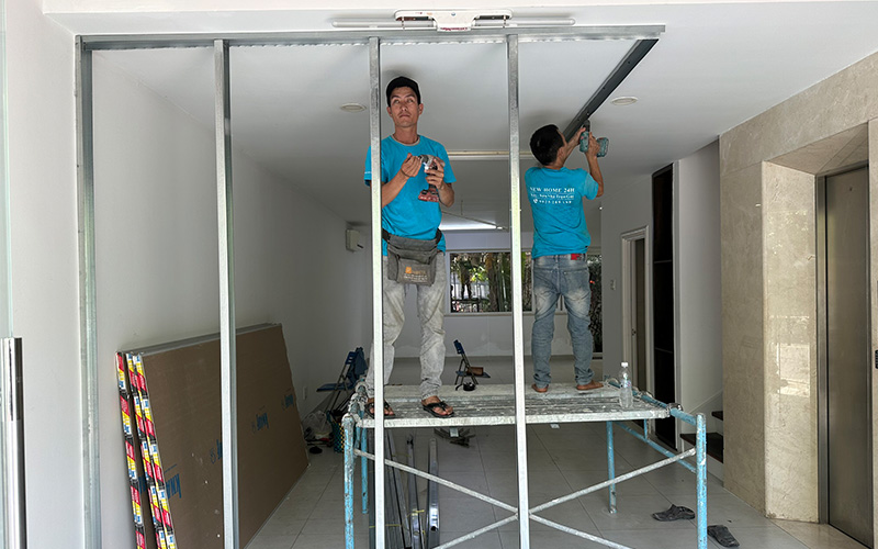 Đơn giá vách ngăn thạch cao 2 mặt & 1 mặt trọn gói