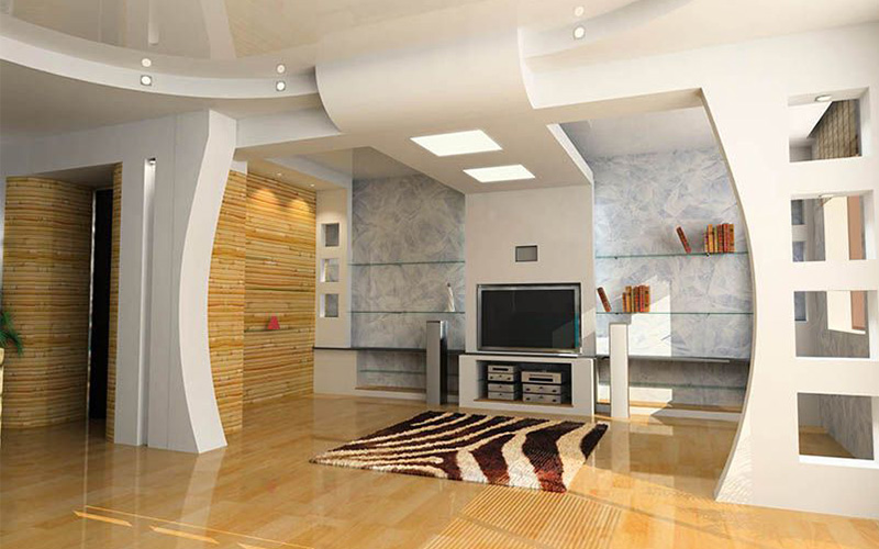 Mẫu 2: Vách ngăn thạch cao 2 mặt, 1 mặt