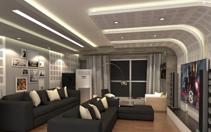 Làm tường thạch cao cách âm cho phòng khách