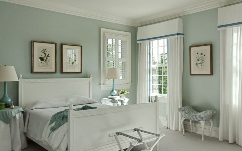 Sơn phòng ngủ màu xanh ngọc bích giúp cải thiện giấc ngủ