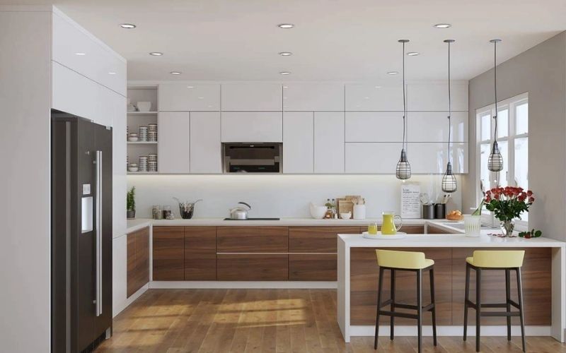 Sơn màu trắng sứ cho phòng bếp thêm tinh tế và hiện đại