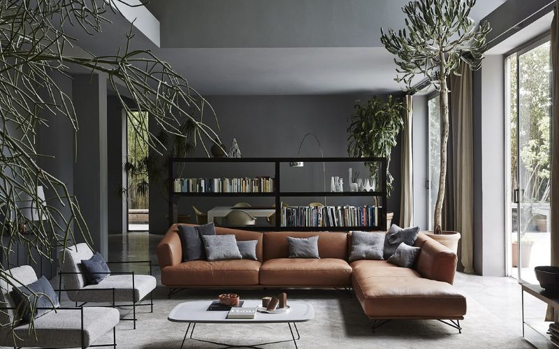 Sơn màu xám cho phòng khách thể hiện sự hiện đại, thanh lịch