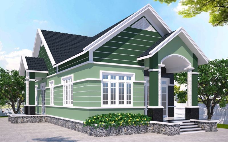 sơn nhà màu xanh rêu