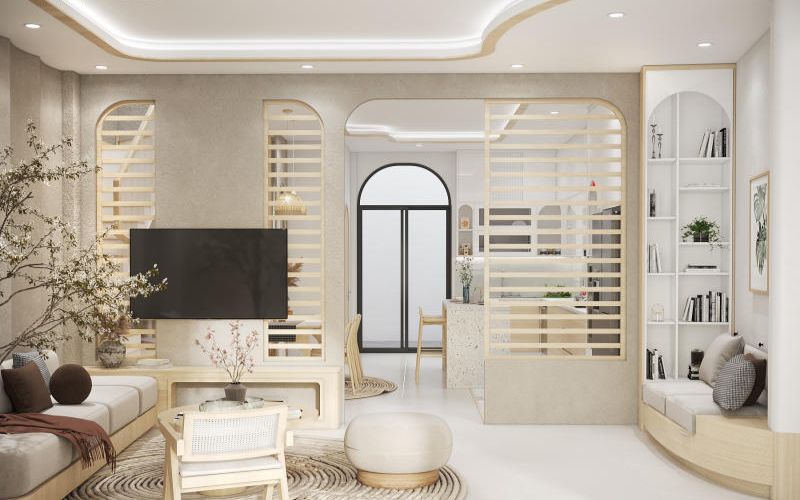 Mẫu trần thạch cao phòng bếp trang nhã, tinh tế