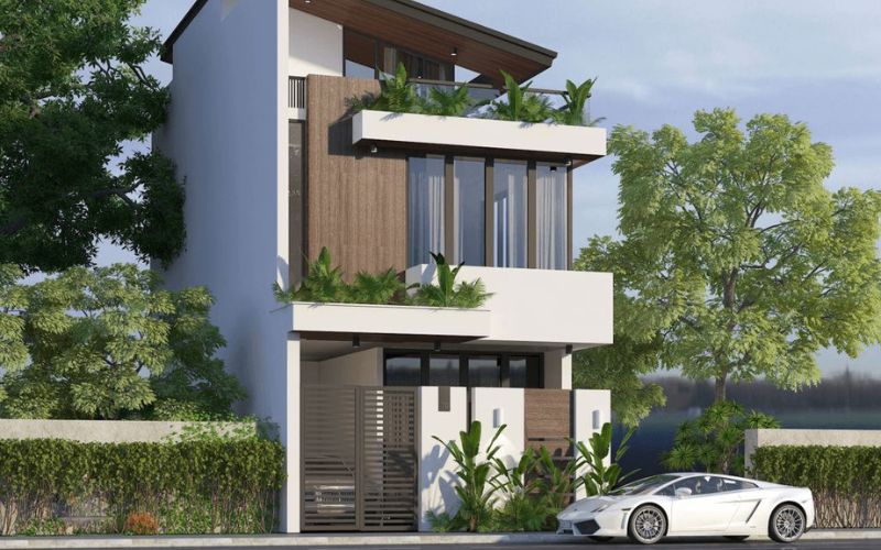 Cải tạo mặt tiền nhà ống thành biệt thự hiện đại