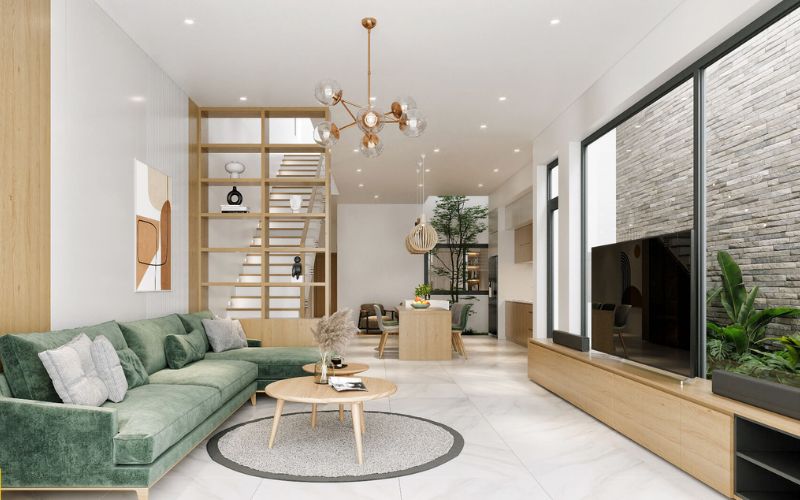 Mở rộng không gian ánh sáng, giảm lượng nhiệt ở khu vực bếp nhờ hệ thống giếng trời nhà ống