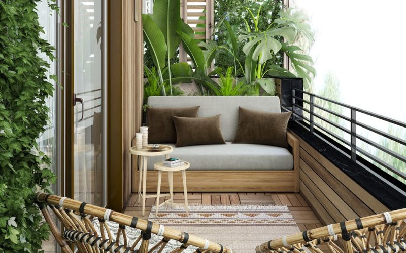 Cải tạo ban công nhà ống thành nơi đọc sách thoáng mát