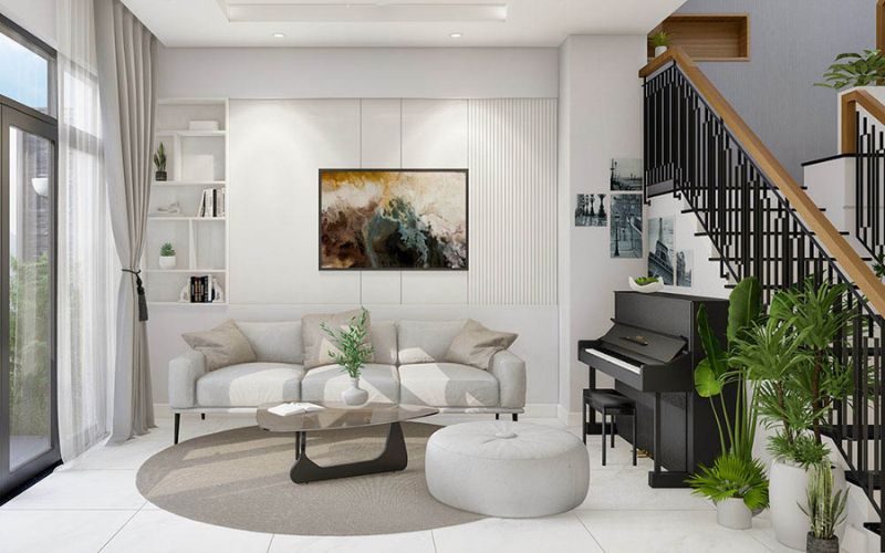 Phòng khách nhà 30m2 hiện đại