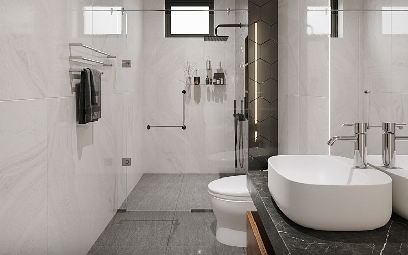 Cải tạo phòng tắm không gian nhỏ gọn gàng, hiện đại