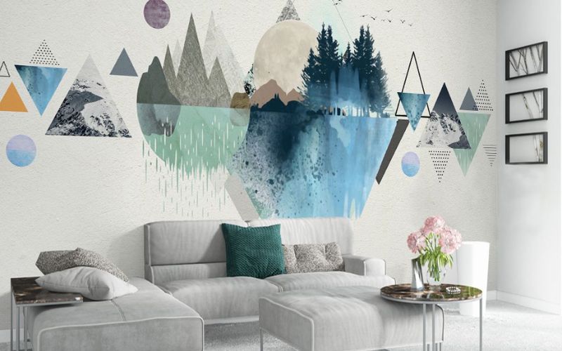 Cải tạo phòng khách ấn tượng khi dùng tranh vẽ tường 3D