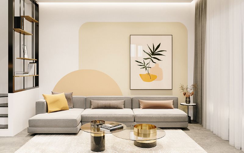 Lựa chọn tông màu chủ đạo phòng khách giúp không gian sang trọng và hiện đại