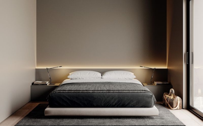 Phòng ngủ sơn màu nâu mang lại cảm giác gần gũi, ấm áp