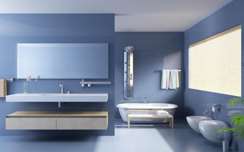 Cảm giác gần gũi với đại dương khi sơn phòng tắm màu xanh nước biển Cảm giác gần gũi với đại dương khi sơn phòng tắm màu xanh nước biển