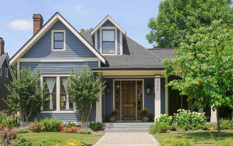 sơn nhà màu xám xanh