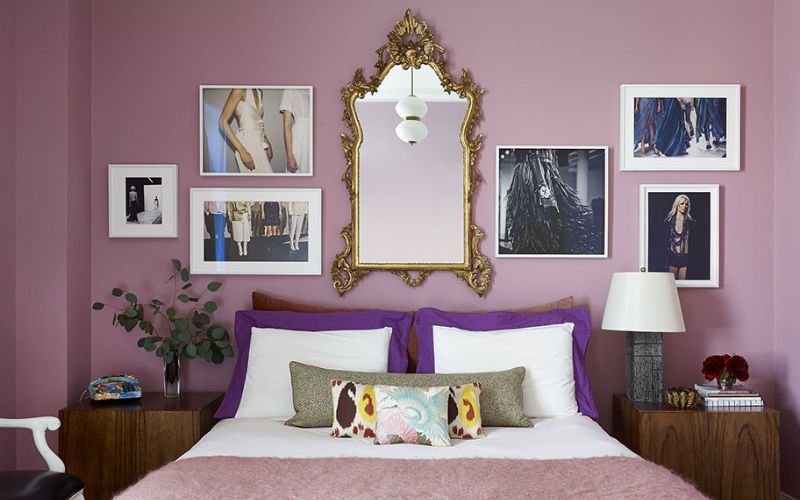 Phòng ngủ hồng tím nhạt lãng mạn, thơ mộng