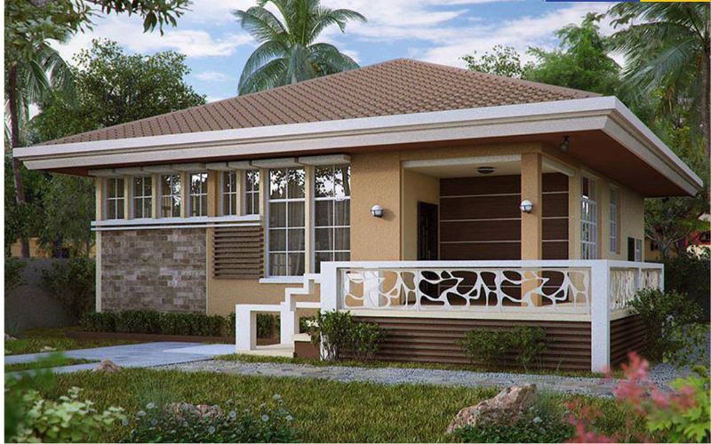 Sơn nhà cấp 4 màu nâu đất đơn giản