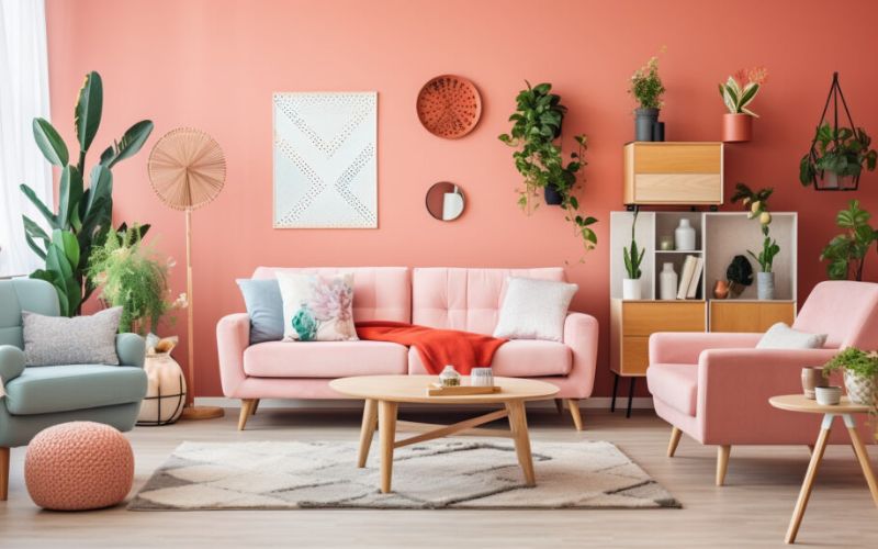 Sơn màu hồng mang ý nghĩa sâu sắc giúp không gian sống vui tươi, đầm ấm