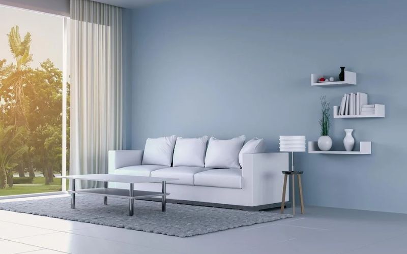 Sơn nhà màu xám xanh mang ý nghĩa tạo nên không gian thời thượng, thu hút