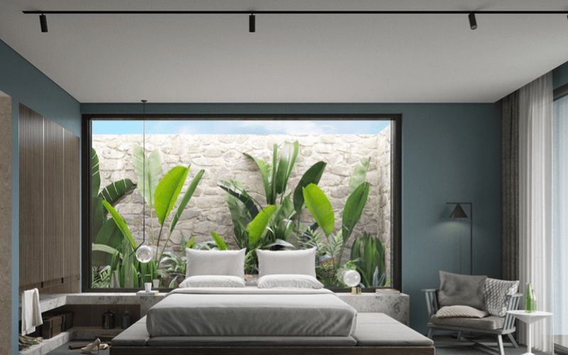 Sơn nhà màu xám xanh phù hợp với gia chủ mệnh Thủy