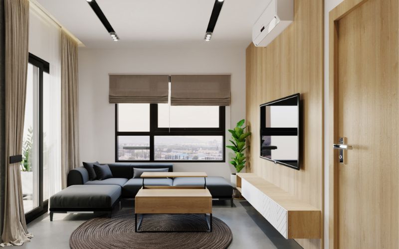 Trần thạch cao phòng khách 30m2 chung cư kết hợp thiết kế đèn tạo điểm nhấn cho không gian