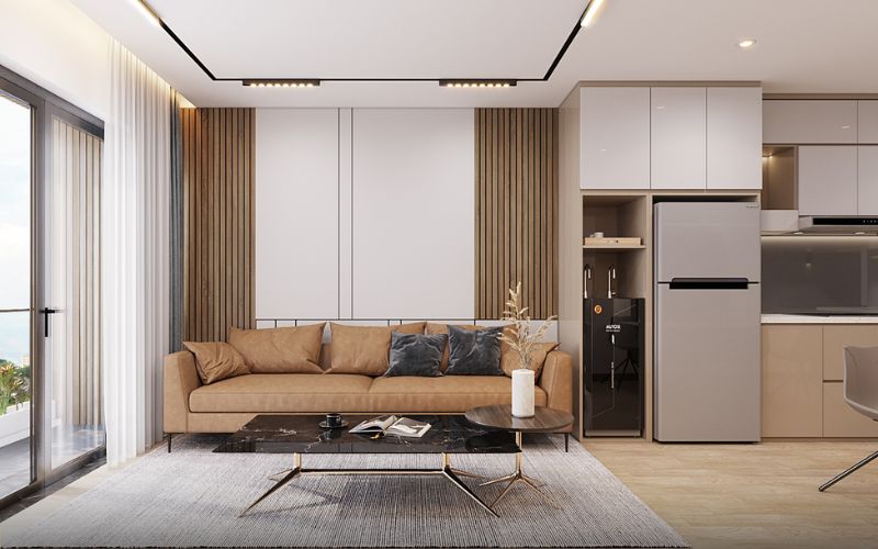 Trần thạch cao đơn giản, hiện đại cho phòng khách 30m2 chung cư