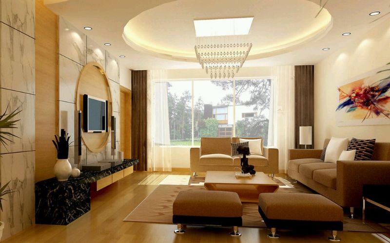 Sự mềm mại, uyển chuyển của hình tròn mang đến vẻ đẹp sang trọng, tinh tế cho phòng khách 30m2